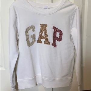 White And Glitter GAP Sweatshirt